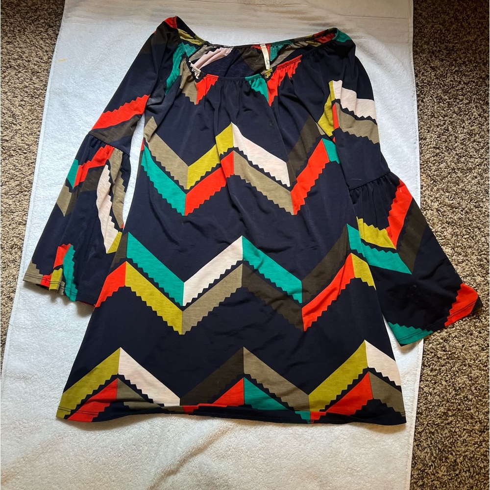 Chevron Mini Dress XS Boutique